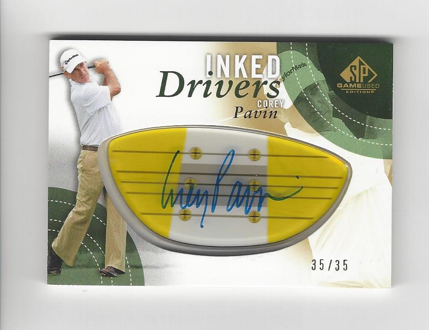 2014 SP Game Used Inked Drivers Blonde Persimmon #IDCP Corey Pavin/35