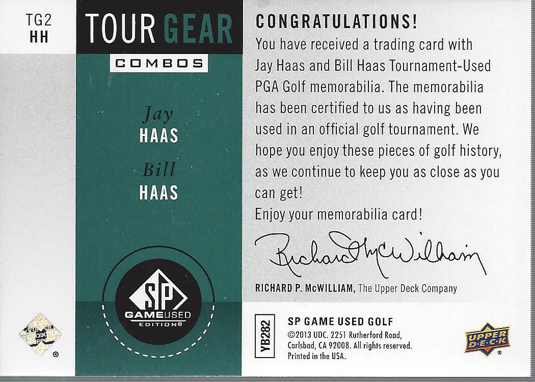 2014 SP Game Used Tour Gear Dual #TG2HH Bill Haas/Jay Haas C back image