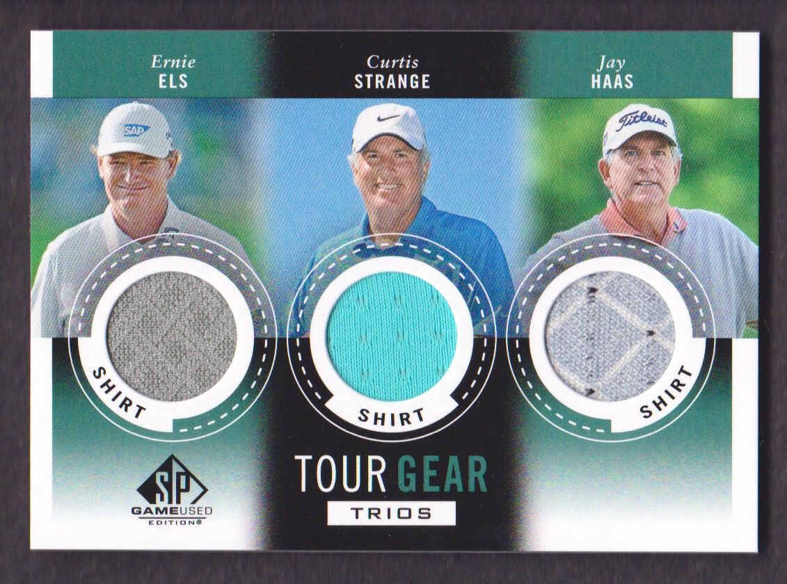2014 SP Game Used Tour Gear Triple #TG3SHE Curtis Strange/Jay Haas/Ernie Els D