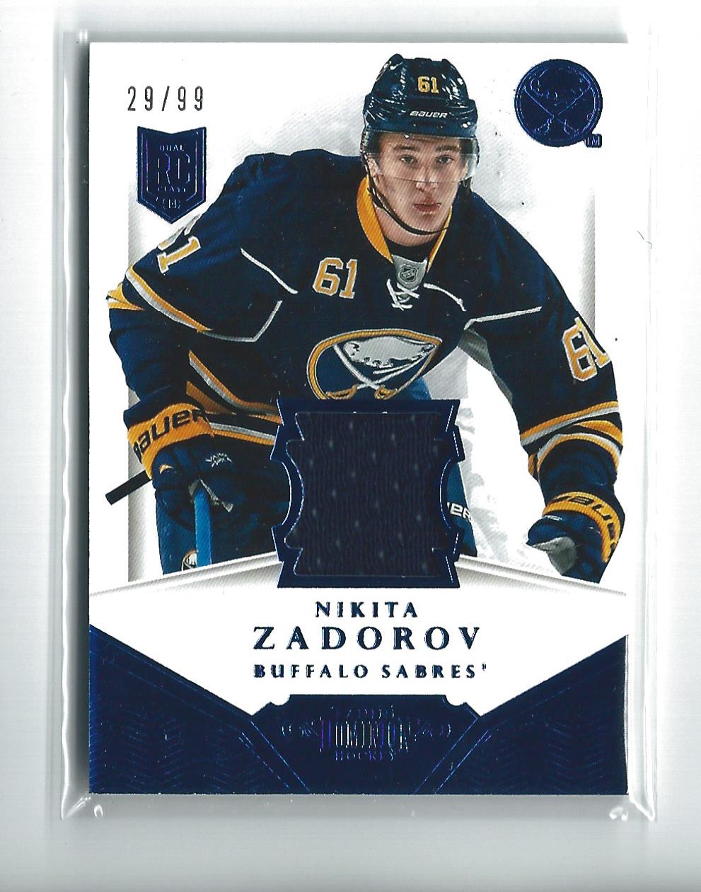 2013-14 Dominion Jerseys #DNZ Nikita Zadorov/(inserted in 2013-14 Rookie Anthology)
