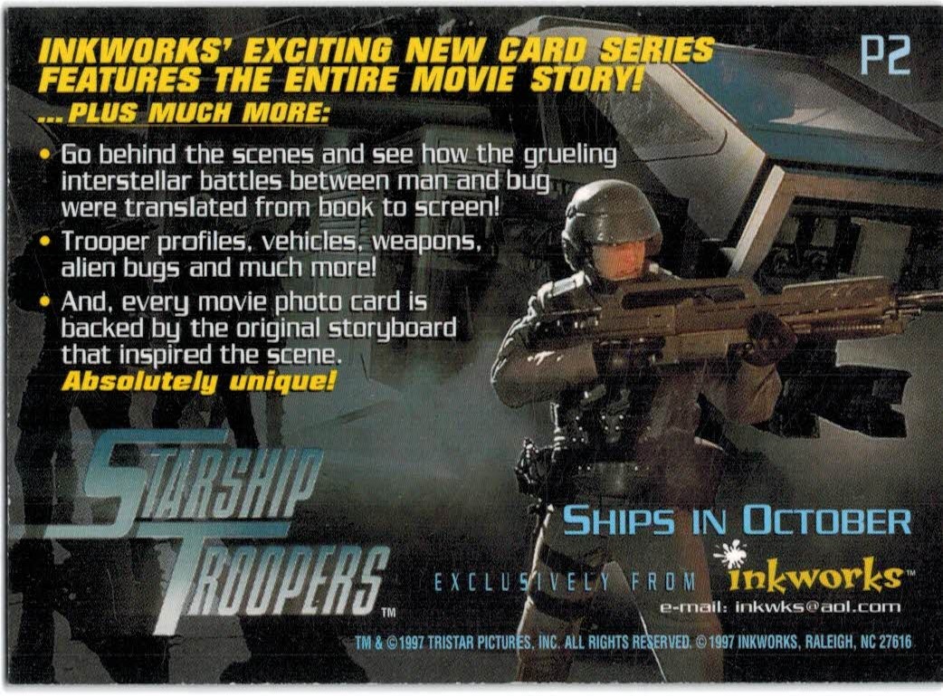 1997 Inkworks Starship Troopers Promos #P2 (numerous ships)/(Dealer Exclusive) back image
