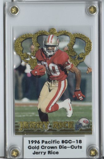 1996 Pacific Football #GC-18 Jerry Rice Gold Crown Die-Cuts San ...