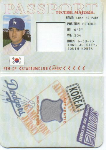 2002 Stadium Club Passport to the Majors #PTMCP Chan Ho Park Jsy/1200