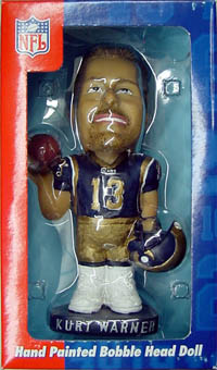 Kurt Warner Bobble Head Doll St. Louis Rams, Hand Painted 