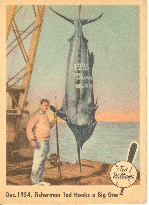 1959 Fleer Ted Williams #54 Ted Hooks Big One