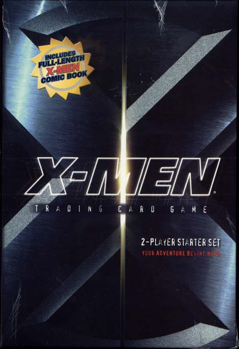 A 6 Count Box of the X-Men Collectible Card Game 2 Player Starter Sets with Comics