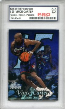 Vince Carter 1998-99 Flair Showcase Row 2 #25 Parallel RC Graded Mint 9.0