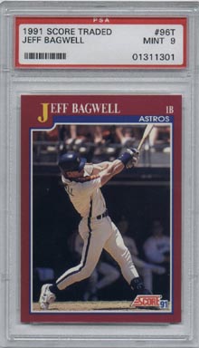 1991 Score Baseball #96T Jeff Bagwell Traded Rookie PSA MINT 9 NICE!