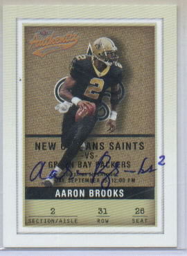 2002 Fleer Authentix #31 Aaron Brooks Autographed Card with COA from Players Inc.