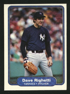 1982 Fleer #52 Dave Righetti RC