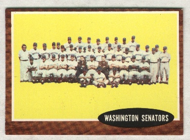 1962 Topps #206 Washington Senators TC