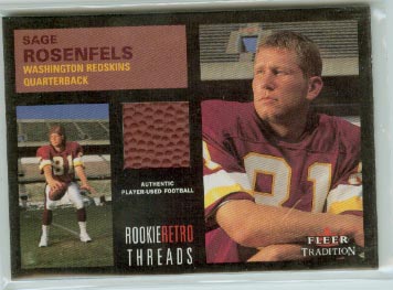 2001 Fleer Tradition Rookie Retro Threads #32 Sage Rosenfels FB