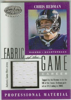 2001 Leaf Certified Materials Fabric of the Game #116CR Chris Redman/84