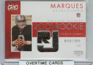 2001 UD Game Gear Rookie Jerseys #98 Marques Tuiasosopo