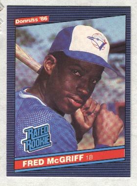 1986 Donruss Rated Rookie Fred Mcgriff 28 Toronto Blue Jays 