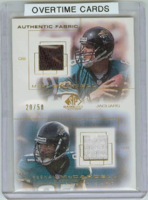 2001 SP Game Used Edition Authentic Fabric Duals #2CBM Mark Brunell/Keenan McCardell