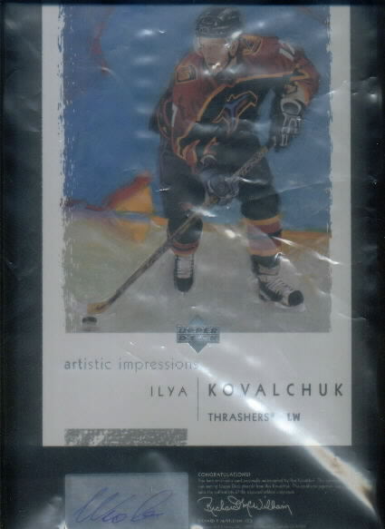 Ilya Kovalchuk Autograph 8x10 - Framed & Matted 16x13 - Upper Deck Authenticated 2002-03 UD Artistic Impressions Artwork Signed #AI9