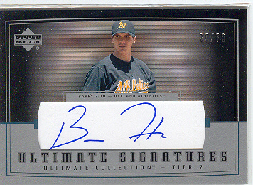 2002 Ultimate Collection Signatures Tier 2 #BZ2 Barry Zito/70