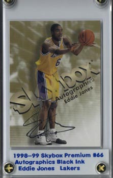 1998/99 Skybox Premium Basketball Eddie Jones Autographics Black Ink Mint VERY NICE!!
