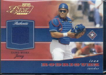 2002 Playoff Piece of the Game Materials Gold #29 Ivan Rodriguez Jsy
