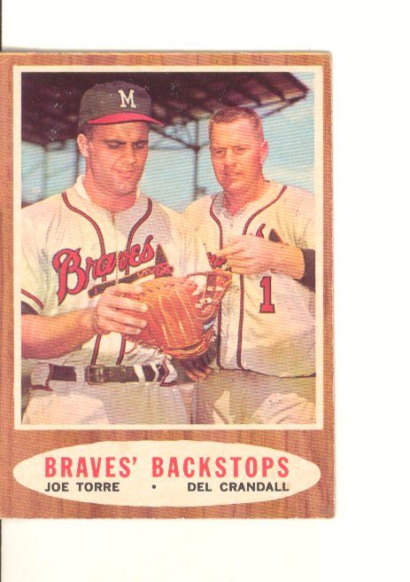 1962 Topps #351 Braves Backstops/Joe Torre/Del Crandall