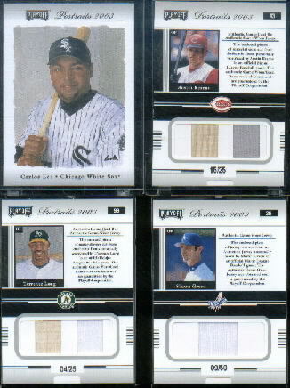 2003 Playoff Portraits Materials Combo Silver #99 Terrence Long Bat-Jsy
