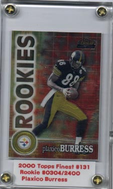 2000 Topps Finest Football #131 Plaxico Burress SP ROOKIE #304/2400 Pittsburgh STEELERS LIMITED!!