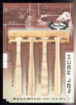 2002 Fleer Box Score Bat Rack Quads #6 ARod/Nomar/Jeter/Tejada