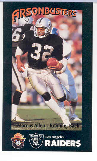 32 MARCUS ALLEN Los Angeles Raiders NFL RB Black Mint Throwback