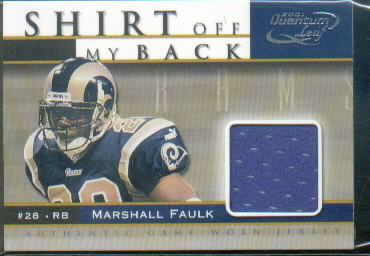 2001 Quantum Leaf Shirt Off My Back #SB17 Marshall Faulk