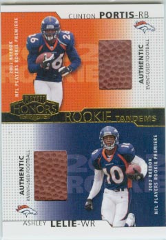 2002 Playoff Honors Rookie Tandems/Quads Gold #RT5 Clinton Portis/Ashley Lelie