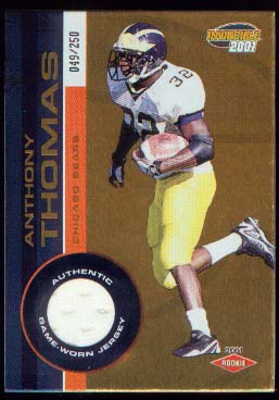2001 Pacific Invincible #259 Anthony Thomas JSY/250 RC