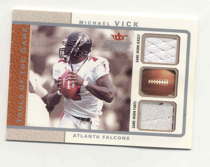 2001 SP Authentic Michael Vick Stat Jersey /1234 Rookie Falcons Upper Deck