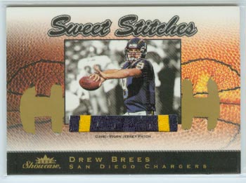 2003 Fleer Showcase Sweet Stitches Jerseys Patches #1 Drew Brees