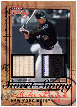 2004 Fleer Sweet Sigs Sweet Swing Bat-Patch Black #MP Mike Piazza/40