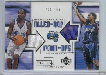2001-02 Upper Deck Pros and Prospects Alley-Oop Team-Ups #DATM Darrell Armstrong/Tracy McGrady