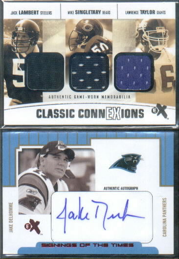 2004 E-X Signings of the Times Red #JD Jake Delhomme/250