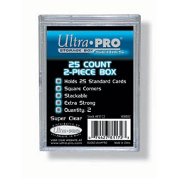 Ultra Pro Clear Plastic Storage Box - holds up to 25 cards (2 boxes per pack)