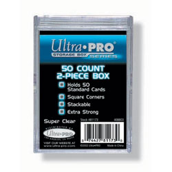 Ultra Pro Clear Plastic Storage Box - holds up to  50 cards (2 boxes per pack)