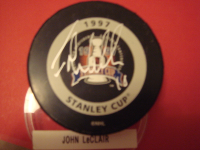 John LeClair Autographed 1997 Stanley Cup Offical Game Puck With COA