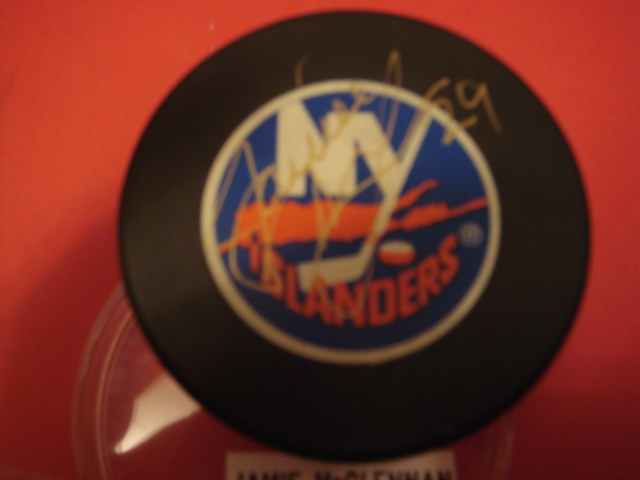 Jamie McClennan Autographed New York Islanders Puck With COA