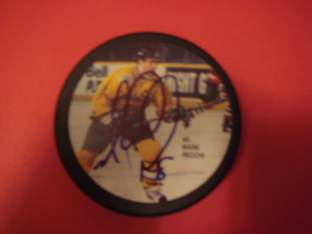 Mark Recchi Autographed Picture Puck with COA