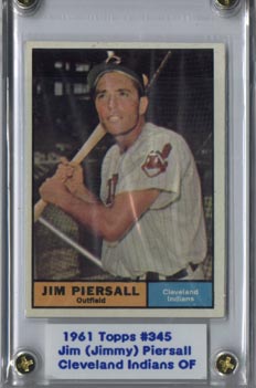 1961 Topps Jim ( Jimmy ) Piersall Cleveland Indians Outfielder NRMT - MT (A) 
