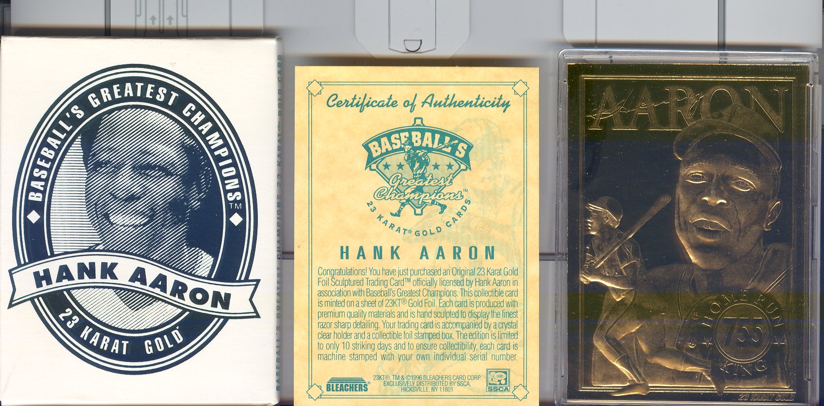1993-00 Bleachers #4 Hank Aaron/755 Homers/Game Used/1000