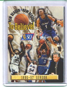 1996-97 Orlando Magic Pocket Schedule Anfernee Hardway Cover