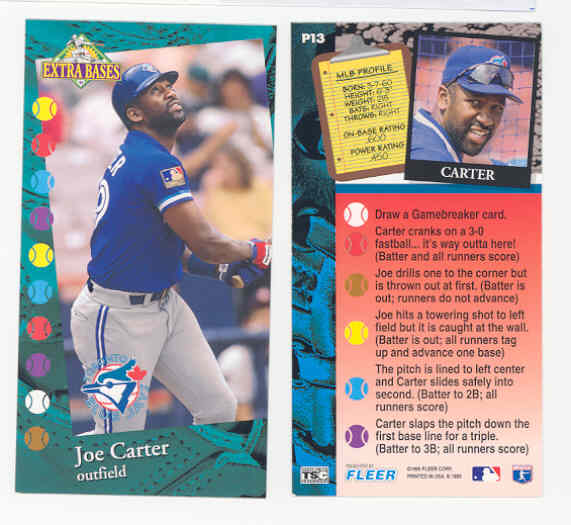 1995 Fleer Extra Bases Game Test Samples #13 Joe Carter