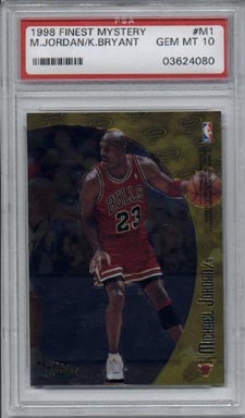1998/99 Topps Finest Basketball #M1 Michael Jordan/Kobe Bryant Mystery Finest PSA Gem Mint 10