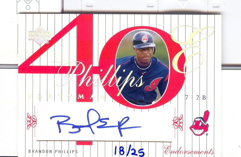 2003 Upper Deck 40-Man Endorsements Signatures #BP Brandon Phillips/25