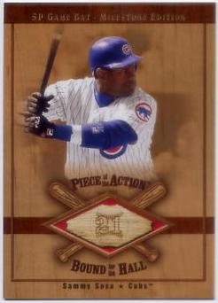 2001 SP Game Bat Milestone Piece of Action Bound for the Hall #BSS Sammy Sosa