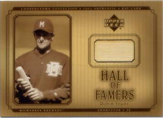 2001 Upper Deck Hall of Famers Game Bat #BRY Robin Yount DP